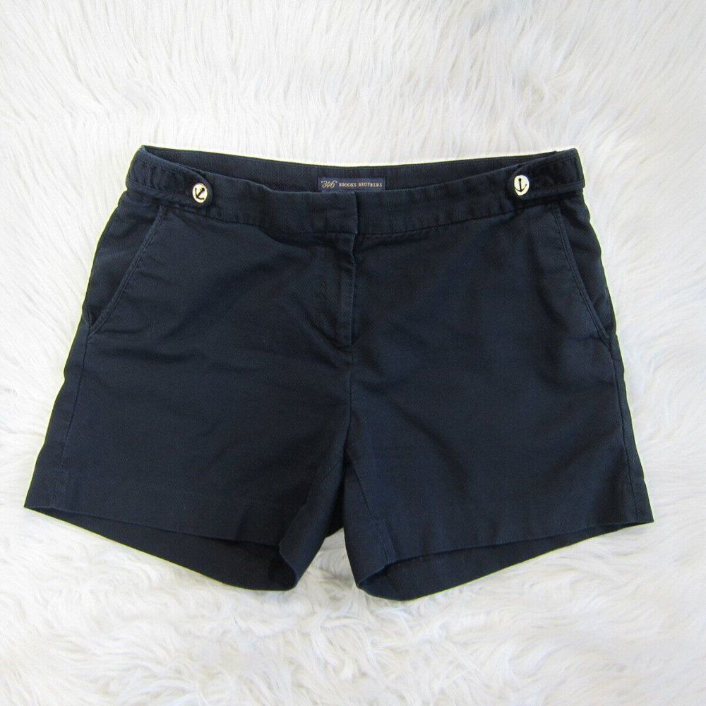 Brooks Brothers 346 Navy Blue Textured Shorts Anchor Button Size 8 5" Inseam